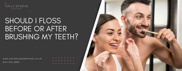 Should I floss before or after brushing my teeth?